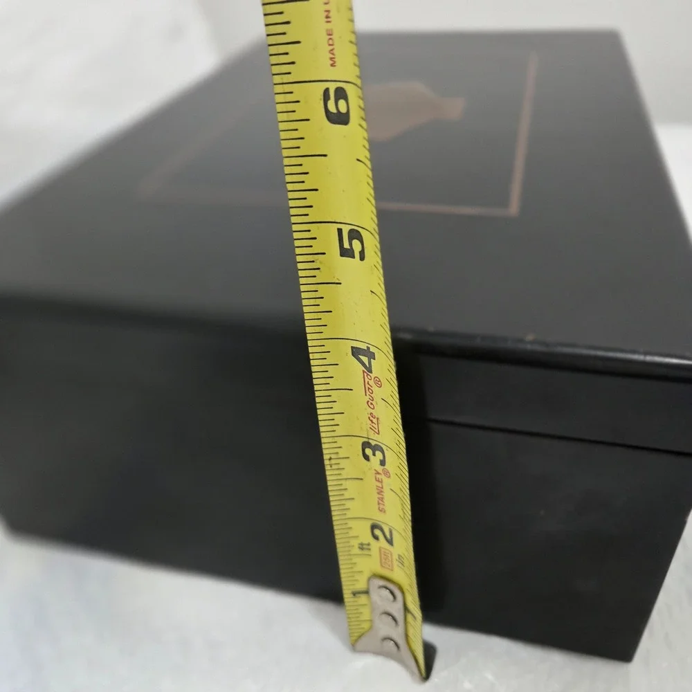 Vintage Black Lacquer Jewelry Box Shell Inlay Removable Tray Made in Korea